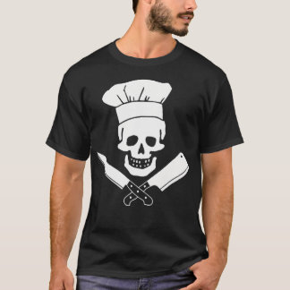 Kockhatt med dödskalle och korslagda knivar t shirt