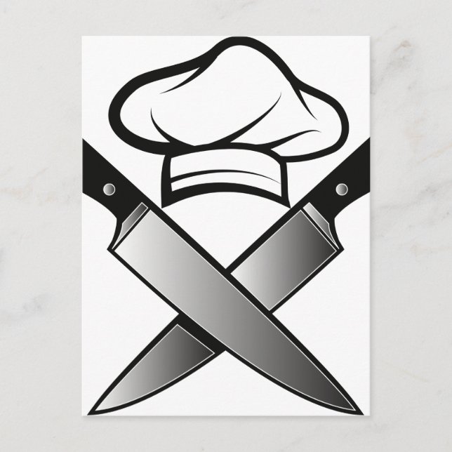 Kockhatt och knivar vykort (Framsida)