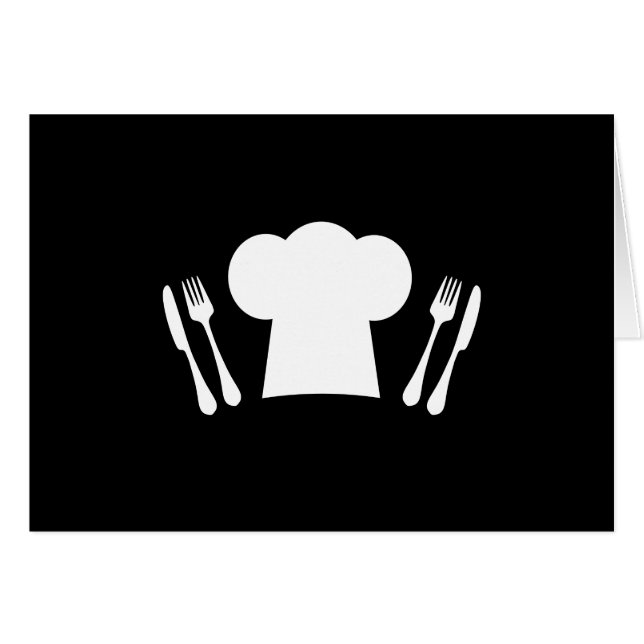 Kockhattknivar och dela sig kök eller restaurangen hälsningskort (Framsidan Horizontal)
