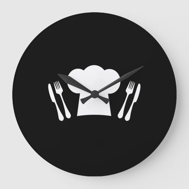 Kockhattknivar och dela sig kök eller restaurangen stor klocka (Framsida)
