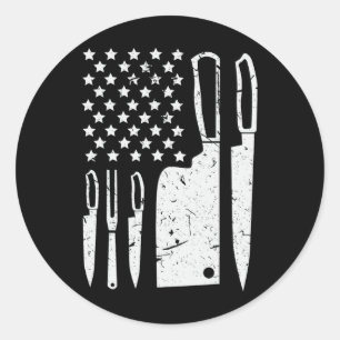Kockknivsset Tröja Patriotisk Amerikansk Flagga Kö Runt Klistermärke