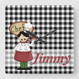 Kockkontroller tar tid på fyrkantig klocka