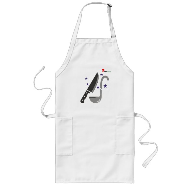 Kocklogodesign förkläde | Kniv och slev kulinarisk (Framsidan)