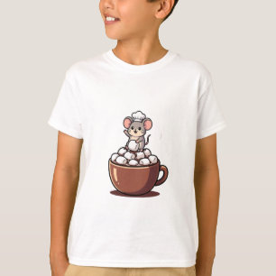 Kockmus på Marshmallow Cocoa Mugg Barn T Shirt