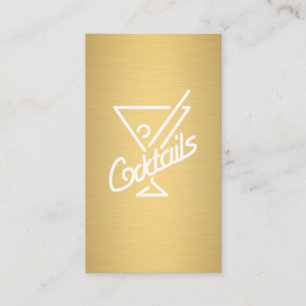 Kockstjärt/Bartender (Guld Metallic) Visitkort