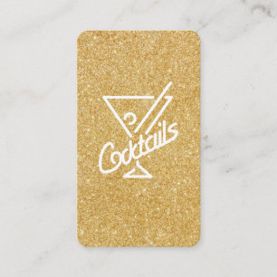 Kockstjärtar/Glamor Guld Glitter Visitkort