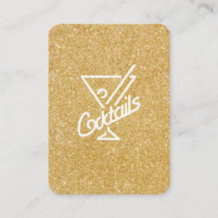 Kockstjärtar/Glamor Guld Glitter Visitkort