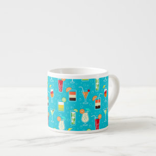 Kocksvans Mönster på Teal Background Espressomugg