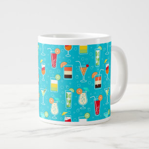 Kocksvans Mönster på Teal Background Jumbo Mugg
