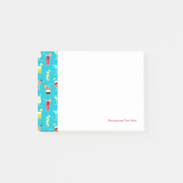 Kocksvans Mönster på Teal Background Post-it Block (Framsida)