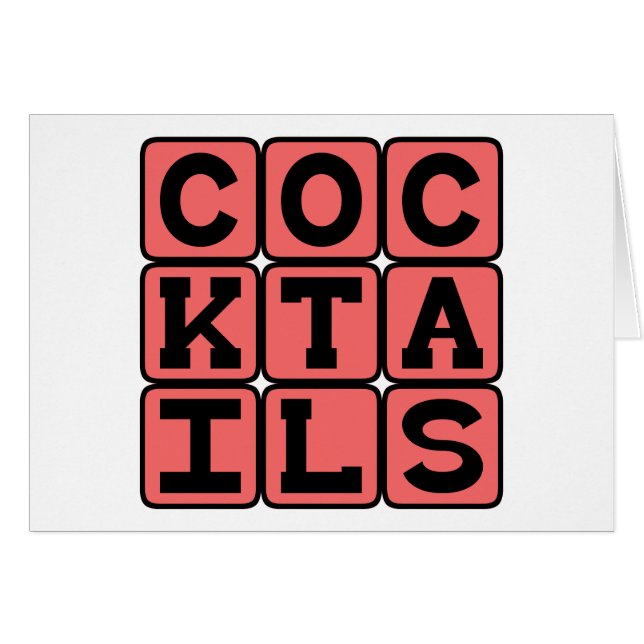 Kocksvansar, alkoholhaltiga drycker hälsningskort (Framsidan Horizontal)