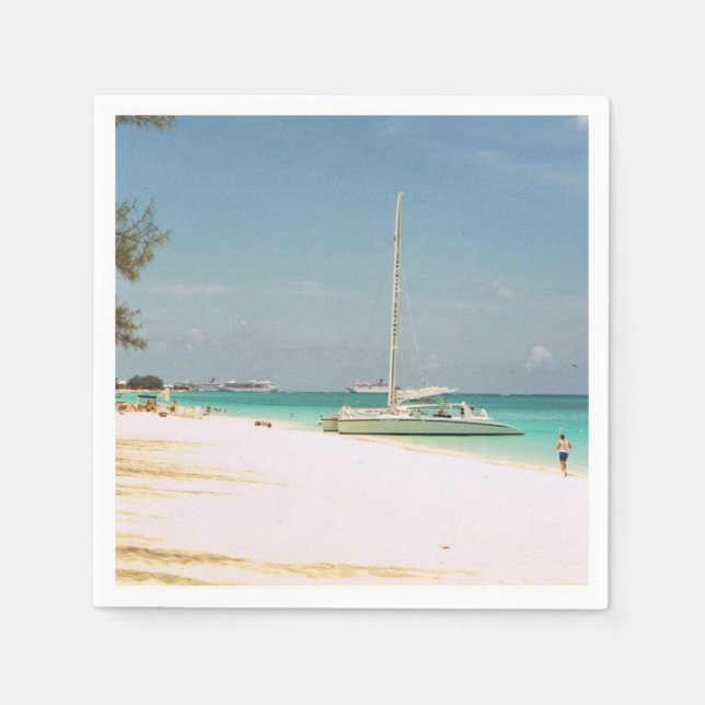 Kocksvansblöjor med Beach Scene Pappersservett (Framsidan)