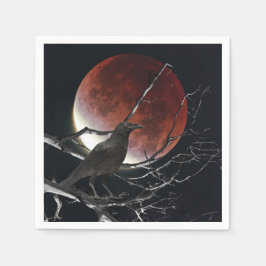 Kocksvanskockor, korpen i rött och svart pappersservett