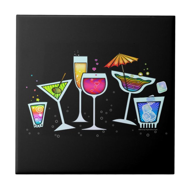 KOCKTAIL GLASSES TILE - UNDERLÄGG - TRIVET (Framsidan)