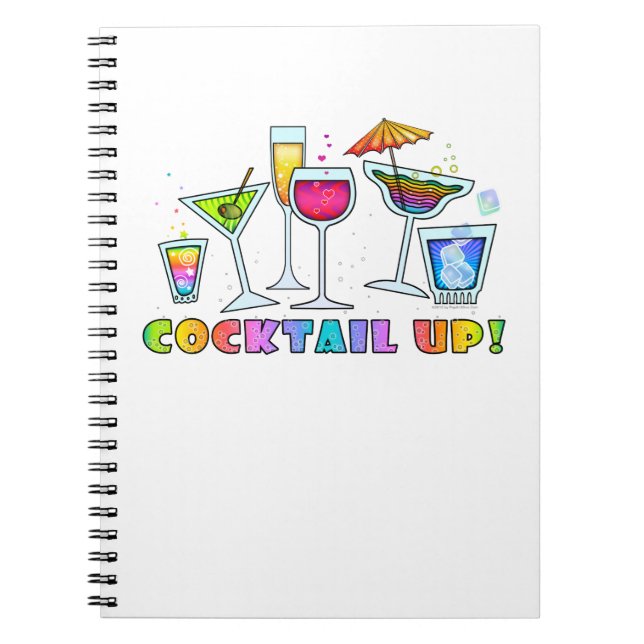 KOCKTAIL UP GLASSES NOTEBOOK ANTECKNINGSBOK MED SPIRAL (Framsidan)