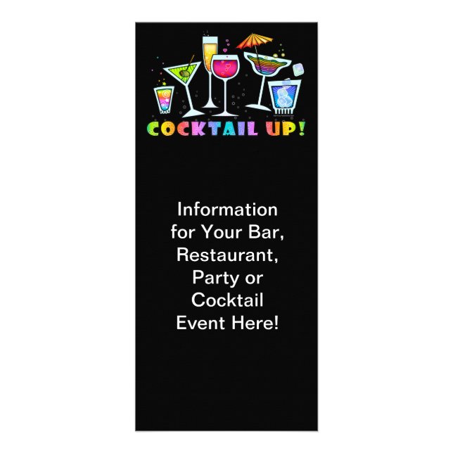 KOCKTAIL UP PROMOTIONAL EVENT RACK CARD REKLAMKORT (Framsidan)
