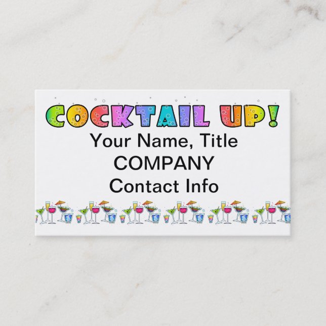 KOCKTAIL UPP! AFFÄRSKORT VISITKORT (Framsida)