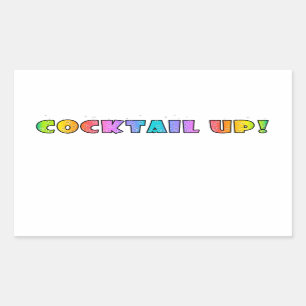 KOCKTAIL UPP! STICKER REKTANGULÄRT KLISTERMÄRKE