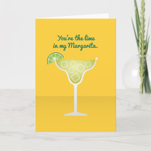 Kocktail Valentine: Lime in my Margarita Helgkort (Framsida)