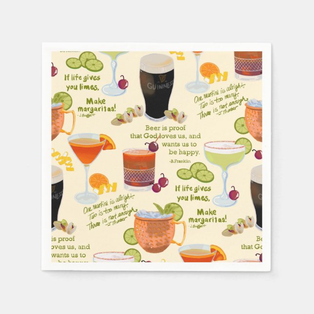 Kocktails and Conversation Pappersservett (Framsidan)