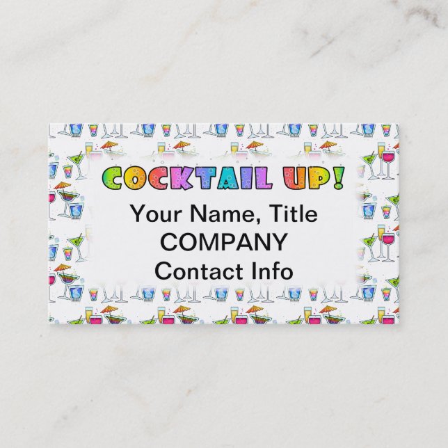 KOCKTAILS UPP! AFFÄRSKORT VISITKORT (Framsida)