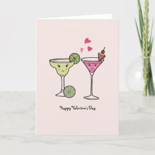 Kocktails Valentinkort - för Älskare och vänner Tack Kort