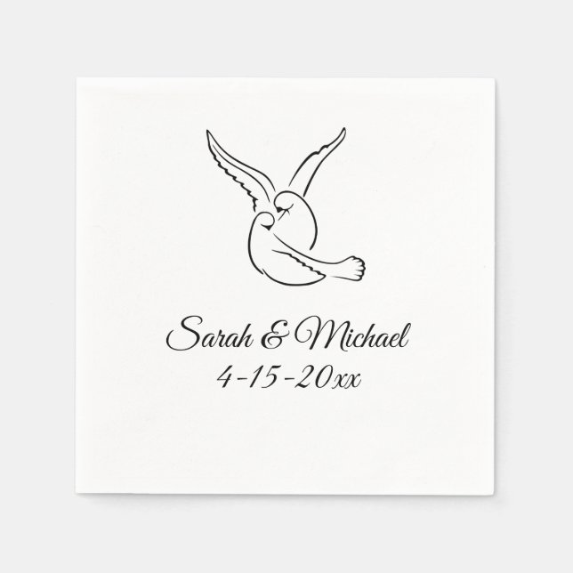 Kocktailservetter för älskande fåglar pappersservett (Framsidan)