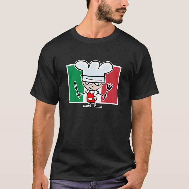 Kocktshirt med italiensk flagga och den kalla tee (Framsida)