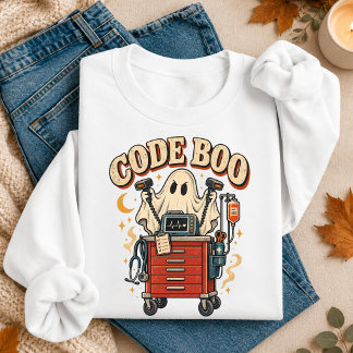Kod Boo Halloween Medicinsk Sjuksköterska T Shirt