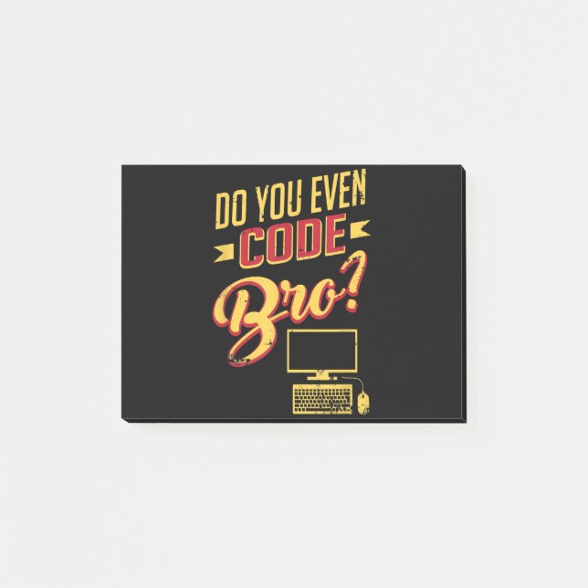 Kod Bro Funny Software Ingenjör Post-it Block (Framsida)