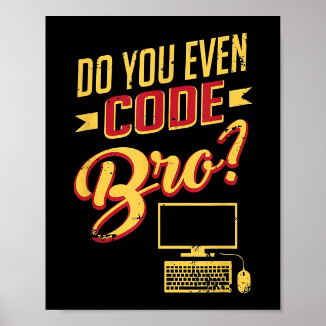 Kod Bro Funny Software Ingenjör Poster (Framsidan)
