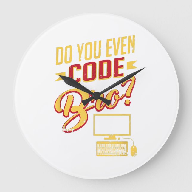 Kod Bro Funny Software Ingenjör Stor Klocka (Framsida)