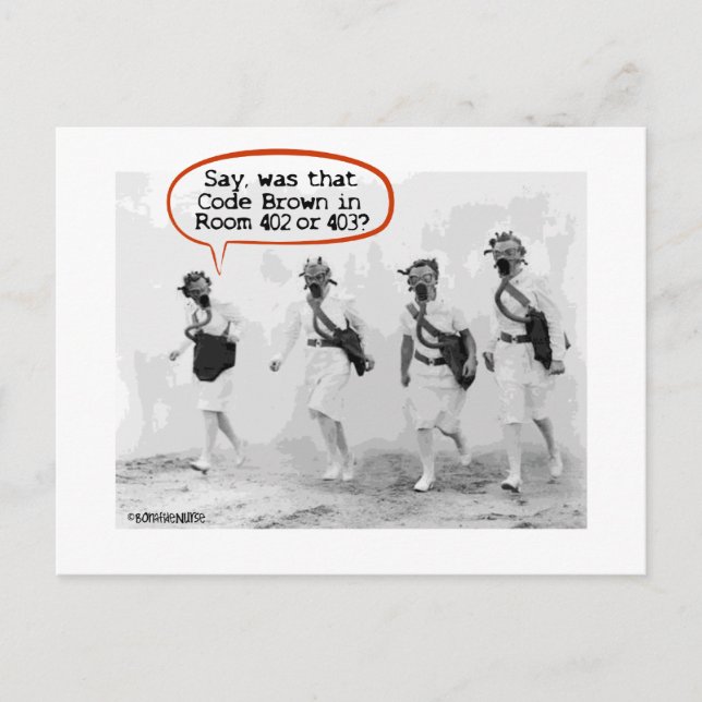 Kod Brown för sjuksköterskor Vykort (Framsida)
