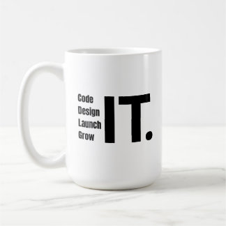 Kod, design, start, tillväxt - inspirationsteknolo kaffemugg