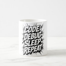 Kod Felsök Sömn Upprepa | Programmerare Kodning Kaffemugg