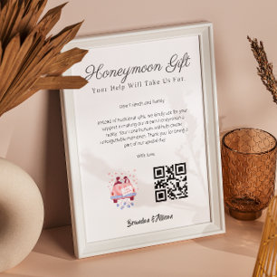 Kod för ansökan om gåva från Honeymoon Wish Travel Poster