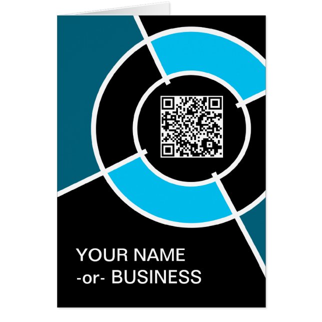 Kod för aqua bullseye QR Hälsningskort (Framsidan)