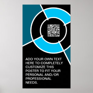 Kod för aqua bullseye QR Poster
