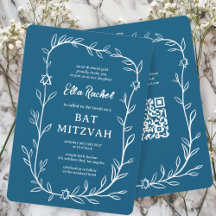 Kod för Bat mitzvah ANPASSNINGSBAR QR för ömtålig 