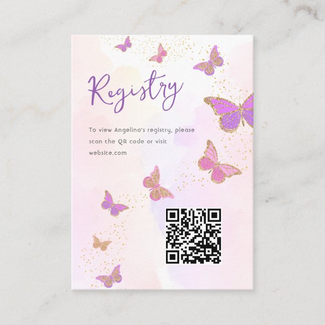 Kod för Butterflies Möhippa Registry QR Tilläggskort (Framsida)