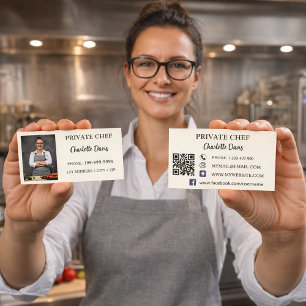 Kod för catering av privat elfenbensfoto visitkort