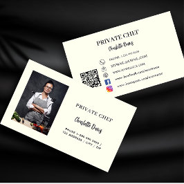 Kod för catering av privat elfenbensfoto visitkort
