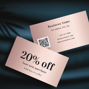 Kod för elegant qr för ro guld rabattkort