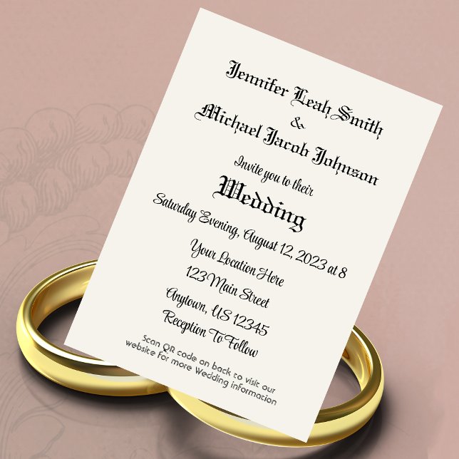 Kod för enkel bröllopsinbjudan QR-kod i vänlighet Inbjudningar (Skapare uppladdad)
