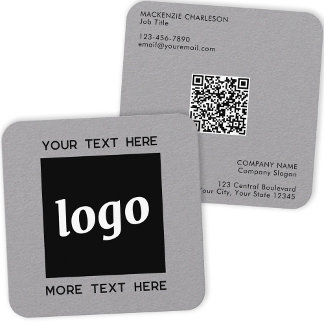 Kod för enkel Logotyp och text QR Fyrkantigt Visitkort