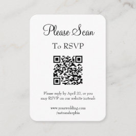 Kod för enkel modern sökning i vitt Bröllop QR Tilläggskort