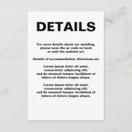 Kod för enkelt QR-svar för Bröllop Tilläggskort