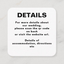 Kod för enkelt QR-svar för Bröllop Tilläggskort