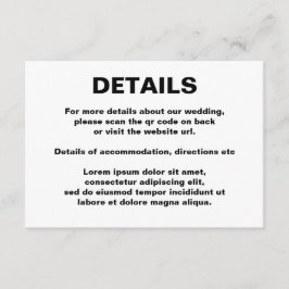 Kod för enkelt QR-svar för Bröllop Tilläggskort