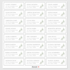 Kod för gästadress för Rustic greenery bröllop Klistermärken